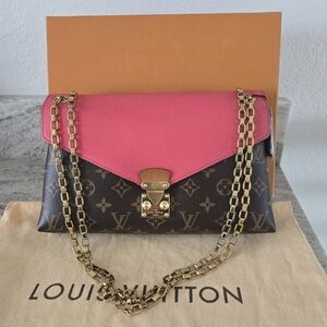 Beautiful Louis Vuitton Pallas Pink and Brown Monogram Shoulder Crossbody Bag
